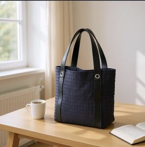 Bvlgari Black Logo Canvas & Leather Tote Bag